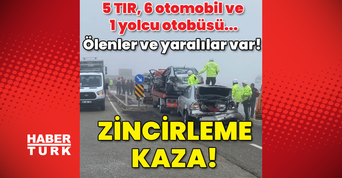 5 TIR 6 otomobil ve 1 yolcu otobüsü 12 araç birbirine girdi 2 ölü 12 yaralı - Gündem - KIRŞEHİR - Dudullu Haber