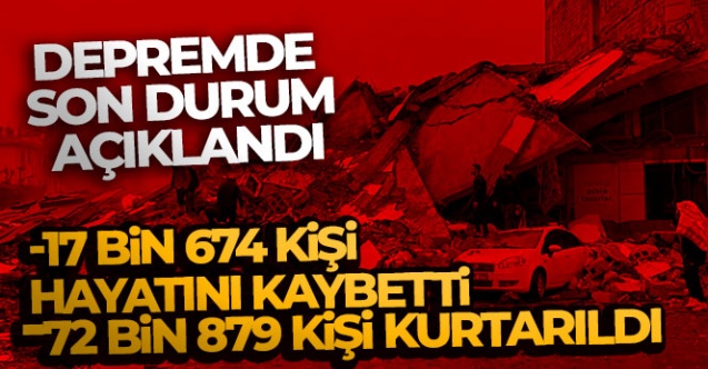 Depremde can kaybı sayısı 17 bin 674 oldu - Gündem - Dudullu Haber