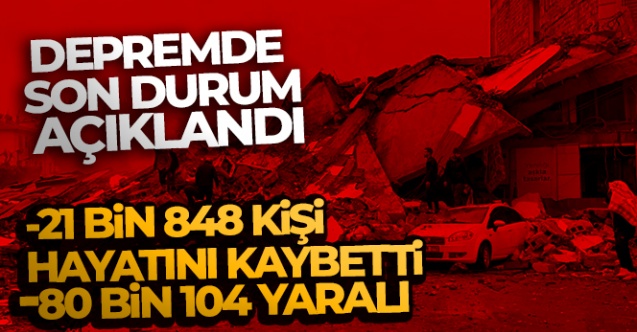 Depremde can kaybı sayısı 21 bin 848 oldu - Gündem - Dudullu Haber