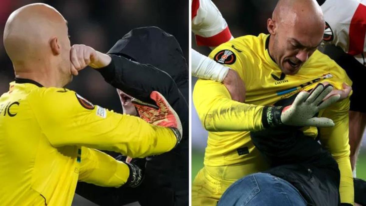 UEFA maçında skandal Taraftar sahaya atlayıp kaleciye saldırdı sonrası daha da ilginç - Spor - Dudullu Haber