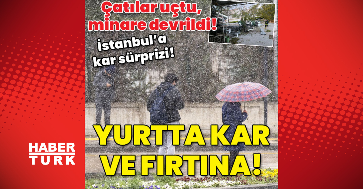 Çatılar uçtu minare devrildi İstanbula kar sürprizi - Gündem - fırtına - Dudullu Haber