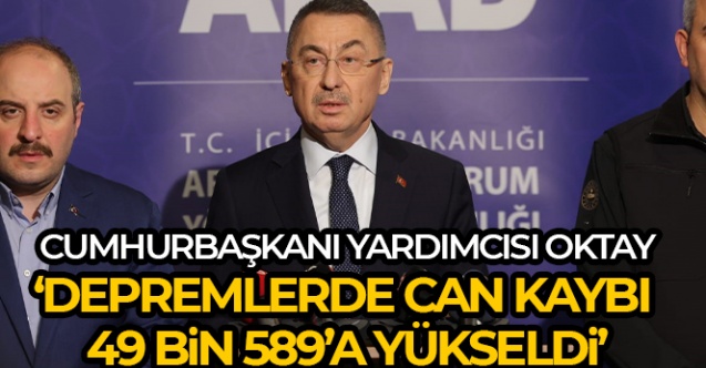 Cumhurbaşkanı Yardımcısı Oktay Depremde Can Kayıbı 9 bin 589039a yükseldi - Gündem - Dudullu Haber