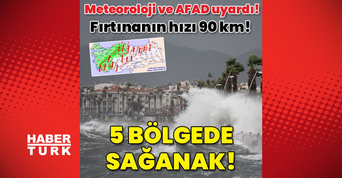 Meteoroloji ve AFAD uyardı Fırtınanın hızı 90 km 5 bölgede sağanak - Gündem - hava durumu - Dudullu Haber