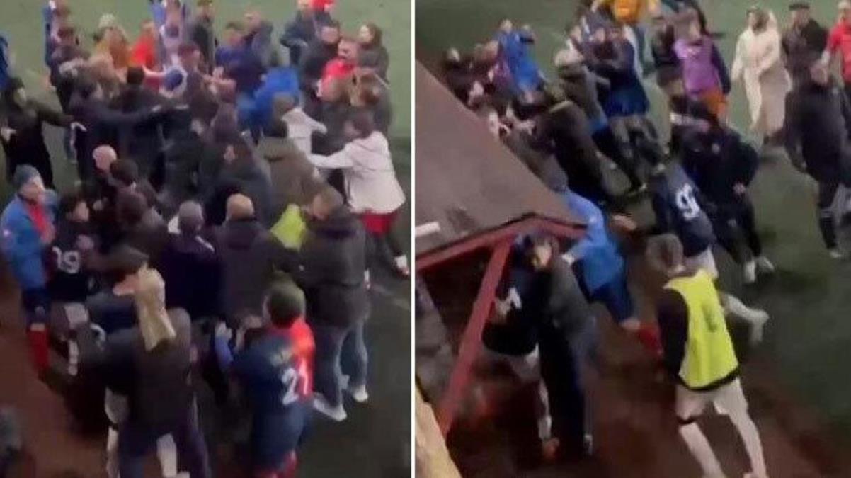 Üsküdarda utanç verici anlar Çocukların maçında yeşil saha boks ringine döndü - Spor - Dudullu Haber