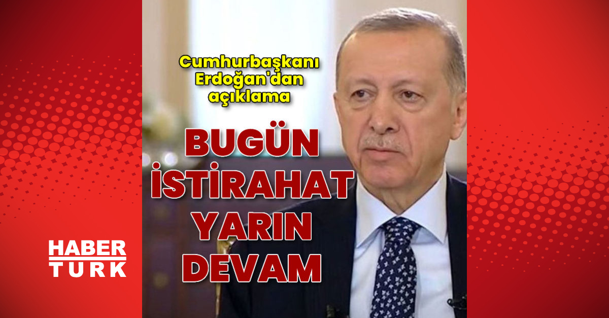 Cumhurbaşkanı Erdoğan bugün istirahat edecek yarın programa devam edecek - Gündem - Recep Tayyip Erdoğan - Dudullu Haber