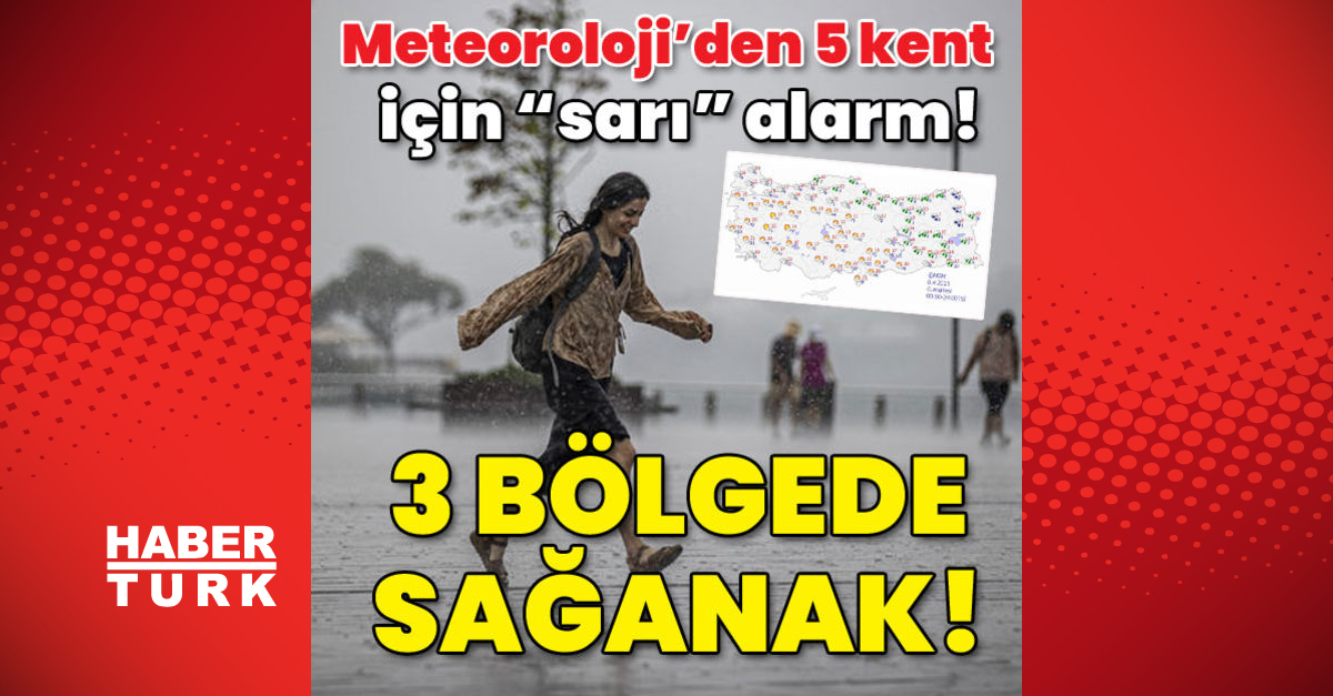 Meteorolojiden 5 kent için sarı alarm 3 bölgede sağanak - Gündem - hava durumu son dakika - Dudullu Haber