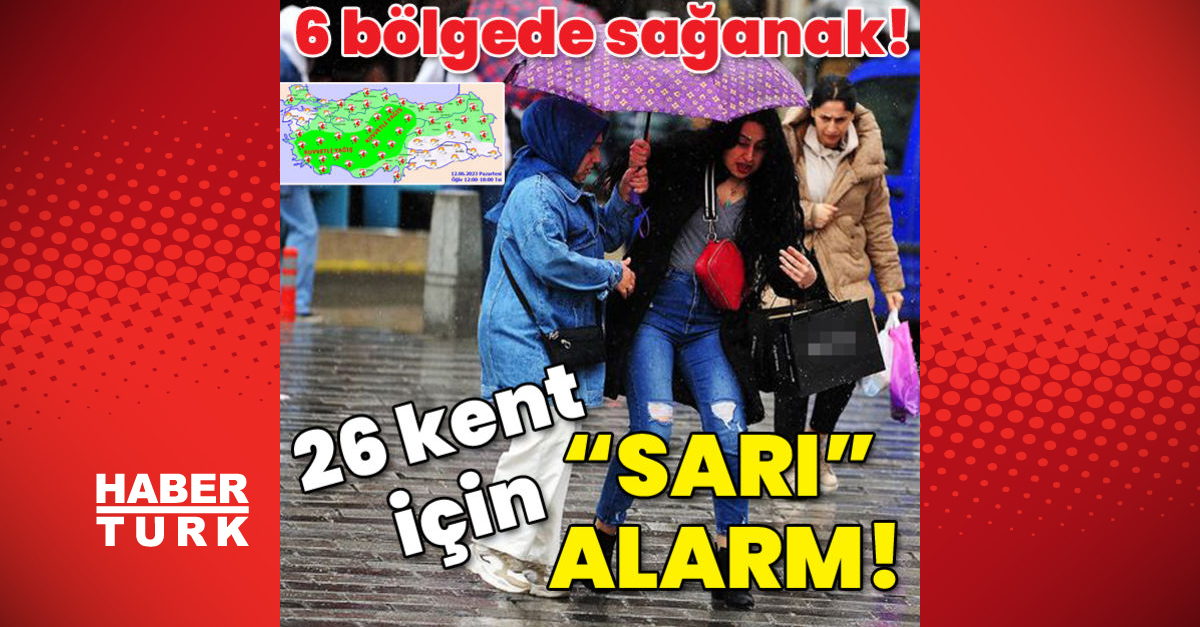 6 bölgede sağanak Meteorolojiden 26 kent için kritik uyarı - Gündem - hava durumu - Dudullu Haber