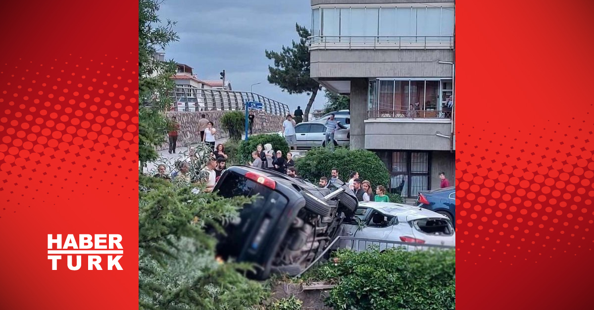 Kontrolden çıkan araç park halindeki otomobilin üzerine düştü - Gündem - ankara - Dudullu Haber