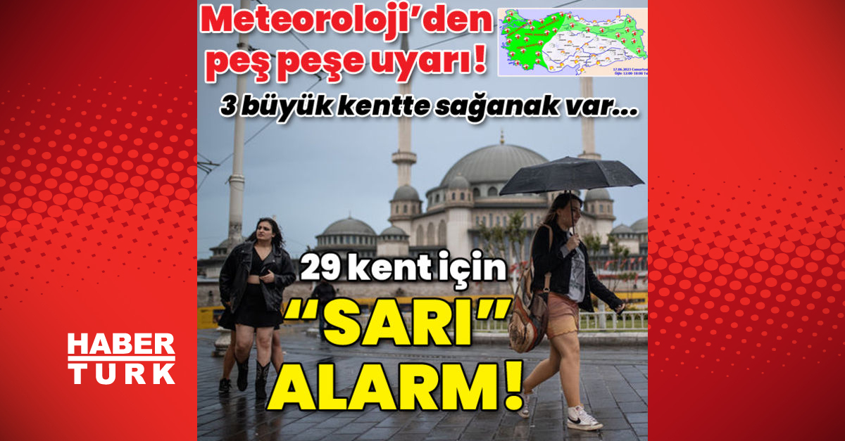 Meteorolojiden peş peşe uyarı 29 kent için sarı alarm - Gündem - hava durumu - Dudullu Haber