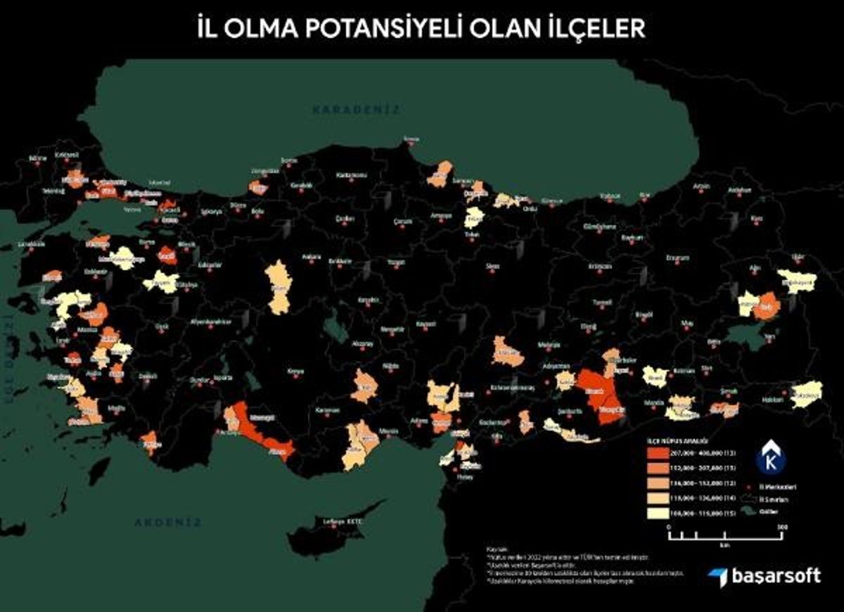Konuşan haritalar hepsini tek tek analiz etti İşte il potansiyeli olan 67 ilçe - Ekonomi - Dudullu Haber
