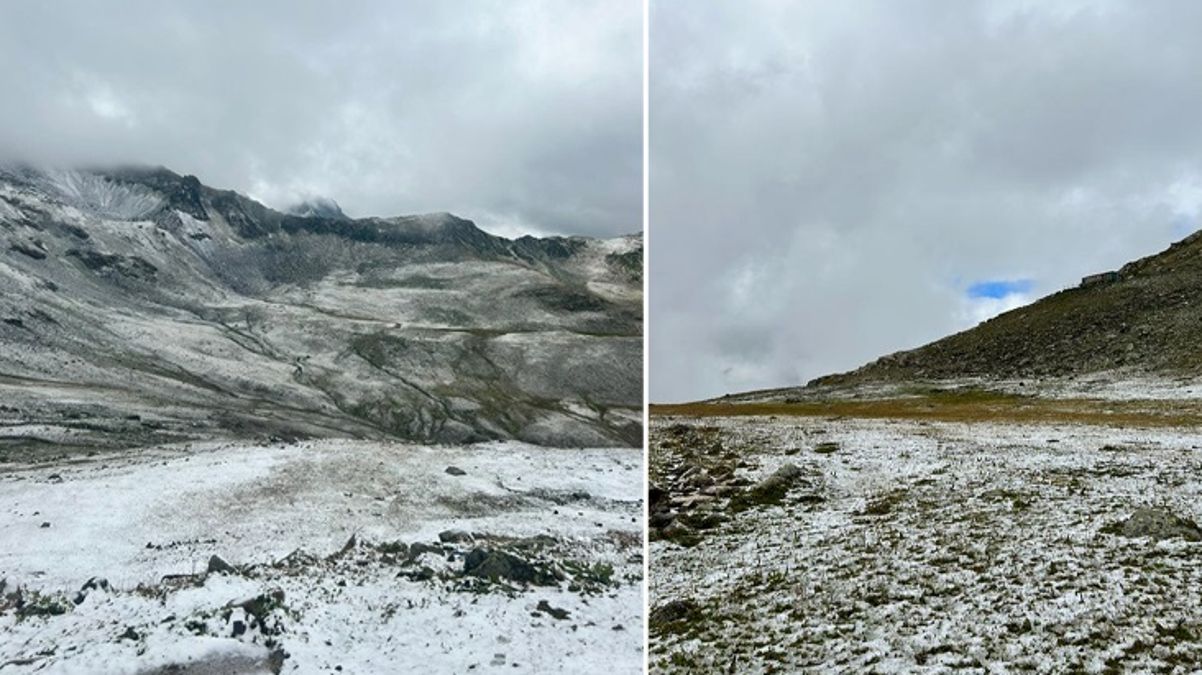 Artvin ve Rizenin yüksek kesimlerine mevsimin ilk karı düştü Yaylalar ve dağ etekleri beyaz örtüyle kaplandı - Ekonomi - Dudullu Haber