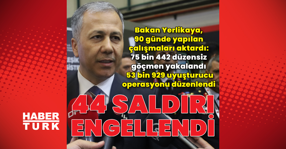 bakan yerlikaya 3 ayda 44 saldiri onlendi