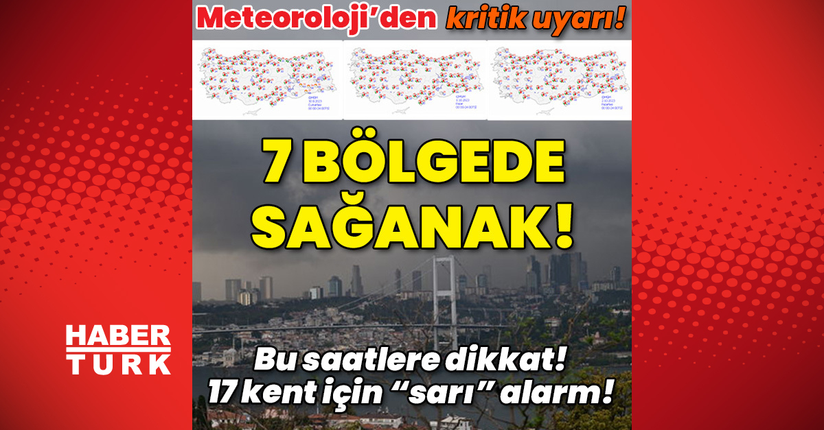 Hava durumu son dakika 17 kent için quotsarıquot alarm 7 bölgede sağanak - hava durumu İstanbul - Gündem - hava durumu sağanak - Dudullu Haber