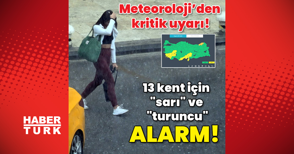 Hava durumu son dakika Meteoroloji039den kritik uyarı 13 kent için quotsarıquot ve quotturuncuquot alarm - Hava durumu İstanbul - Gündem - hava durumu - Dudullu Haber