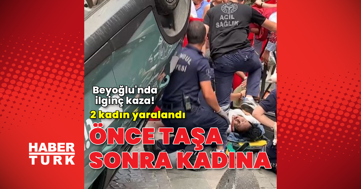 Son dakika Beyoğlu039nda yol kenarındaki kadına çarpan otomobil takla attı - Gündem - Beyoğlu - Dudullu Haber