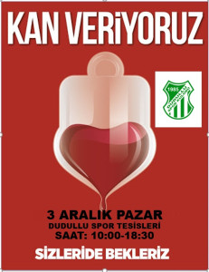 DUDULLUSPOR  OLARAK KIZILAY A KAN VERDİK