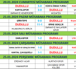 20-25 OCAK MAÇ SONUÇLARI