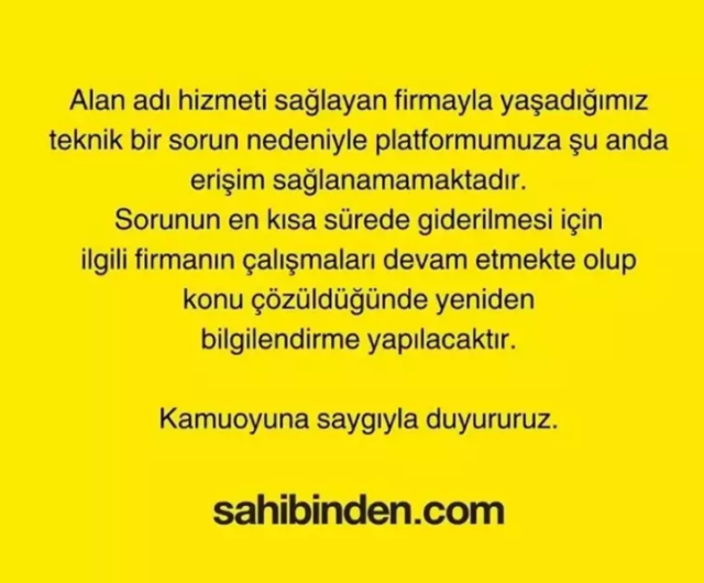 İlan sitesi sahibinden'e erişilemiyor! Şirketten açıklama geldi