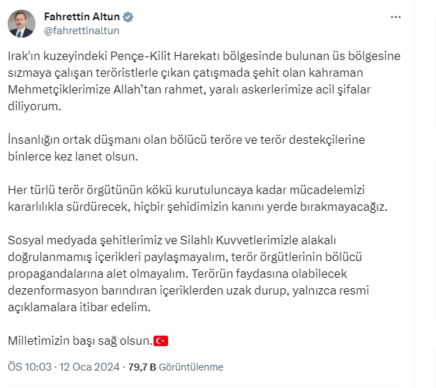 Şehit haberleri hakkında İletişim Başkanlığından vatandaşlara kritik uyarı: Yalnızca resmi açıklamalara itibar edelim