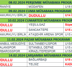 08-14 ŞUBAT SAHA VE MÜSABAKA PROGRAMI