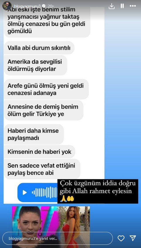 Korkunç iddia: İşte Benim Stilim yarışmacısı Yağmur Taktaş, eski sevgilisi tarafından öldürüldü