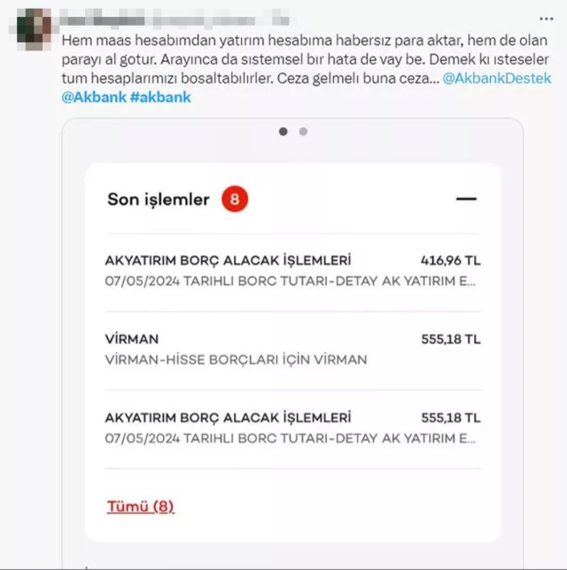 Akbank müşterileri ayaklandı! 'Haberimiz olmadan hesabımızdan para çekildi' iddiası