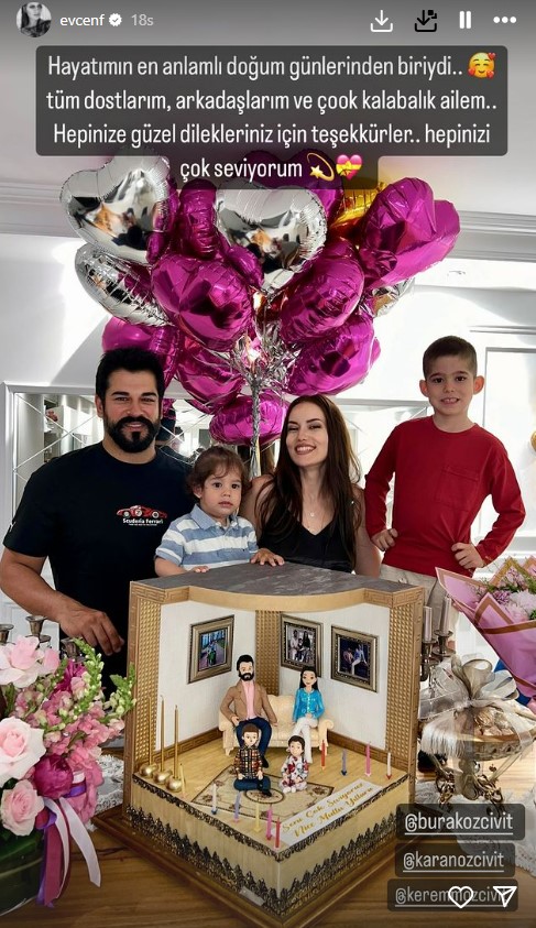 Fahriye Evcen 38. yaşını kutladı, herkesin gözü pastaya takıldı