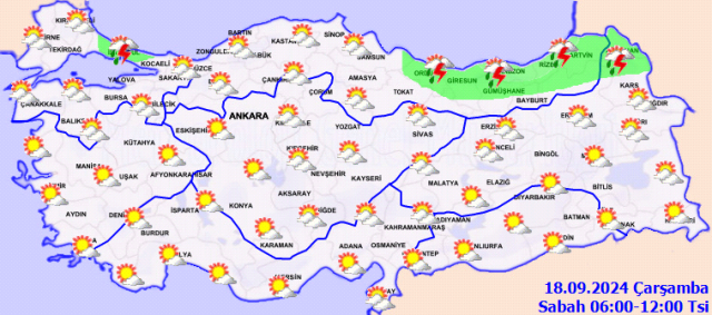 Bugün hava nasıl? 18 Eylül hava durumu! Meteoroloji Genel Müdürlüğü hava durumu tahminleri!