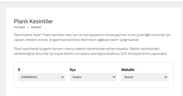 ÇANAKKALE ELEKTRİK KESİNTİSİ | Ayvacık, Gelibolu, Bozcaada, Yenice 17 Eylül elektrik kesintisi UEDAŞ GÜNCEL ELEKTRİK KESİNTİSİ