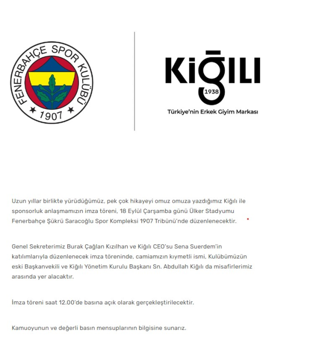 Fenerbahçe'nin yeni sponsoru belli oldu! Sarı-Kanaryaları artık onlar giydirecek