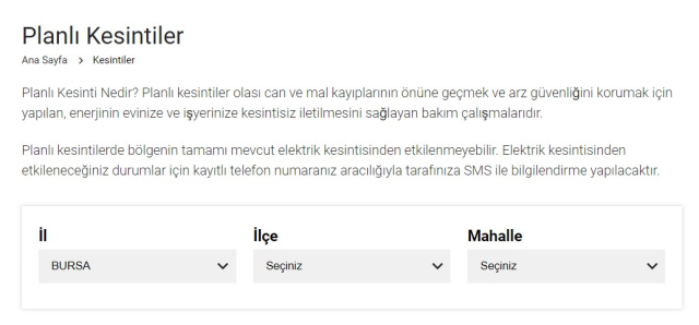 Bursa elektrik kesintisi! 6-7 Ekim Osmangazi, Yıldırım, Nilüfer elektrik kesintisi ne zaman gelecek?