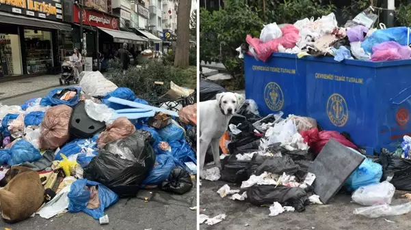 Buca Belediyesi'nde grev var, sokaklar çöplüğe döndü