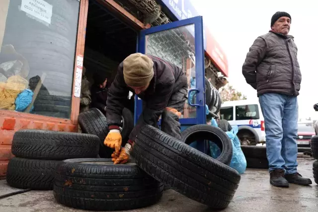 Elazığ'da Kış Lastiği Zorunluluğu İçin Lastikçilere Akın