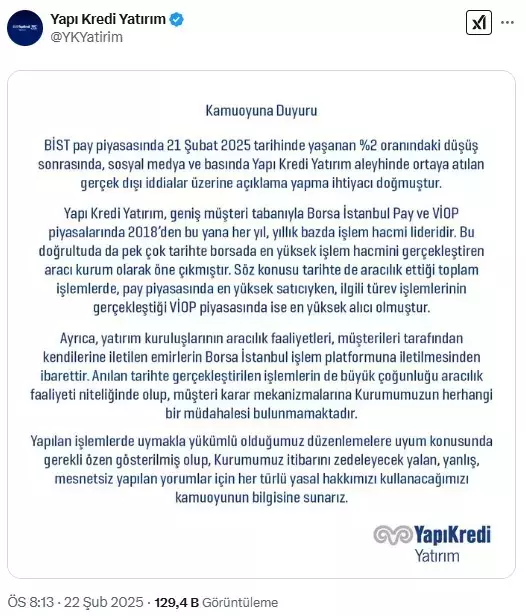 Borsanın çakıldığı gün onlar da rekor kırmıştı! Dev bankadan açıklama var