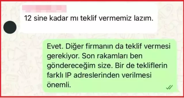 Beykoz Belediyesi'ndeki ihale yolsuzluğu WhatsApp yazışmalarında