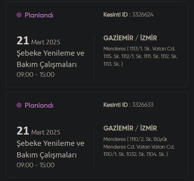 İzmir GEDİZ elektrik kesintisi! 21 Mart İzmir'de elektrik kesintisi ne zaman bitecek, elektrikler ne zaman gelecek?