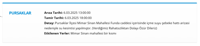 Ankara PURSAKLAR su kesintisi! 6 Mart ASKİ Pursaklar su kesintisi ne zaman bitecek, sular ne zaman gelecek?