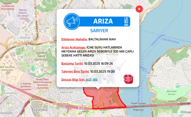 İstanbul SARIYER su kesintisi! 10-11 Mart İSKİ Sarıyer su kesintisi ne zaman bitecek, sular ne zaman gelecek?