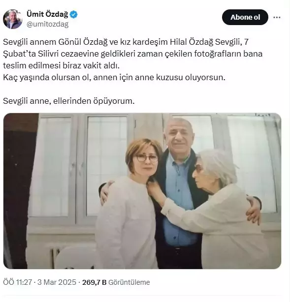 Ümit Özdağ'ın cezaevinden ilk fotoğrafı