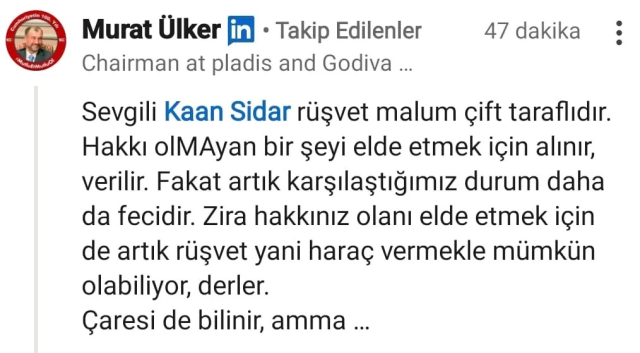Murat Ülker'den rüşvet isyanı