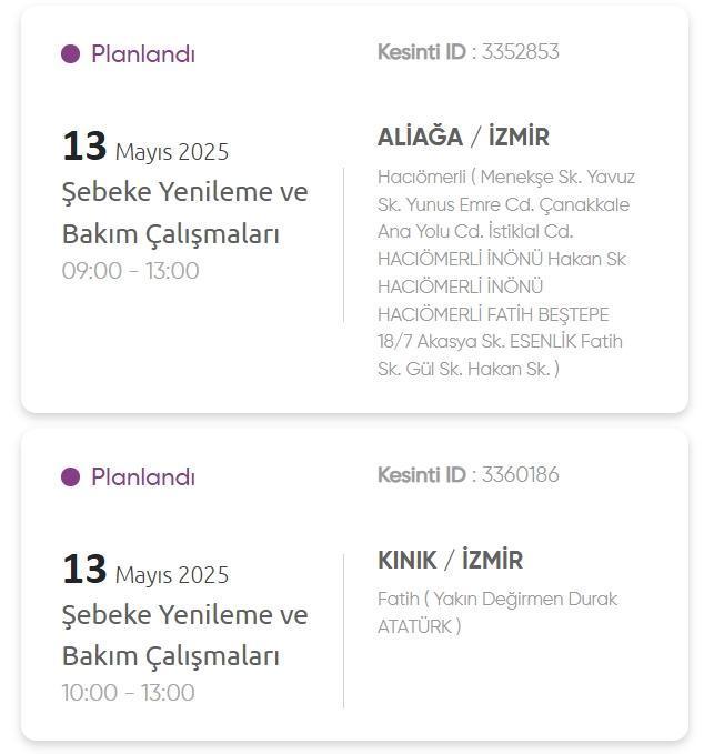 İzmir GEDİZ elektrik kesintisi! 13 Mayıs İzmir'de elektrik kesintisi ne zaman bitecek, elektrikler ne zaman gelecek?