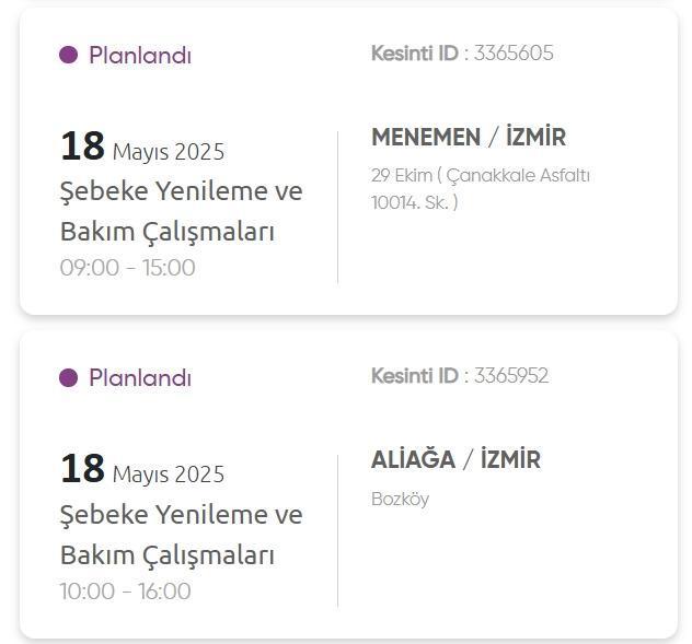 İzmir GEDİZ elektrik kesintisi! 17 Mayıs İzmir'de elektrik kesintisi ne zaman bitecek, elektrikler ne zaman gelecek?