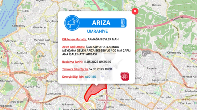 İstanbul ÜMRANİYE su kesintisi! 14-15 Mayıs İSKİ Ümraniye su kesintisi ne zaman bitecek, sular ne zaman gelecek?