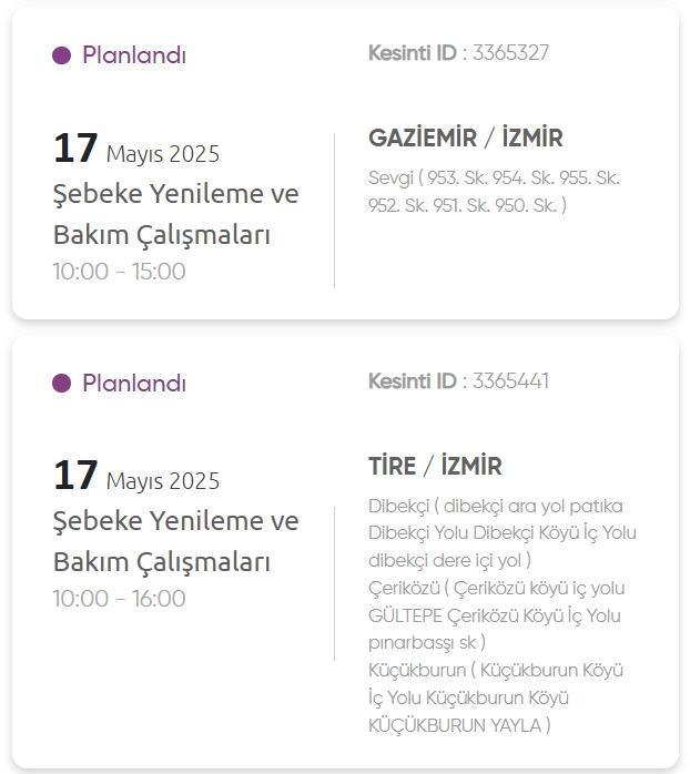 İzmir GEDİZ elektrik kesintisi! 17 Mayıs İzmir'de elektrik kesintisi ne zaman bitecek, elektrikler ne zaman gelecek?