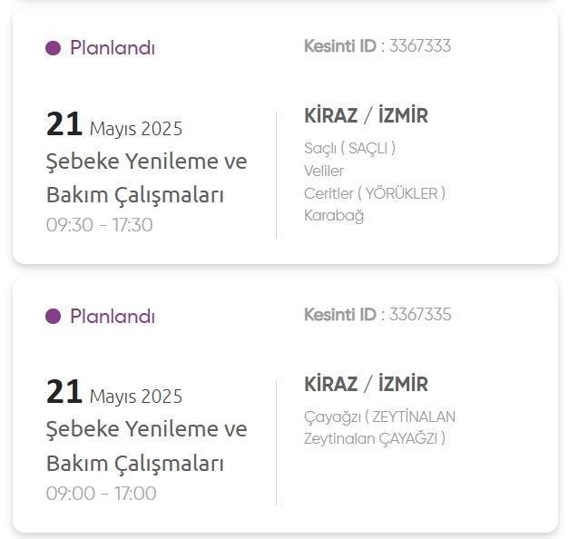 İzmir GEDİZ elektrik kesintisi! 21 Mayıs İzmir'de elektrik kesintisi ne zaman bitecek, elektrikler ne zaman gelecek?