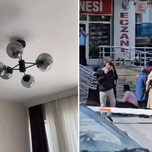 Konyada buyuk panige neden olan deprem ani kamerada