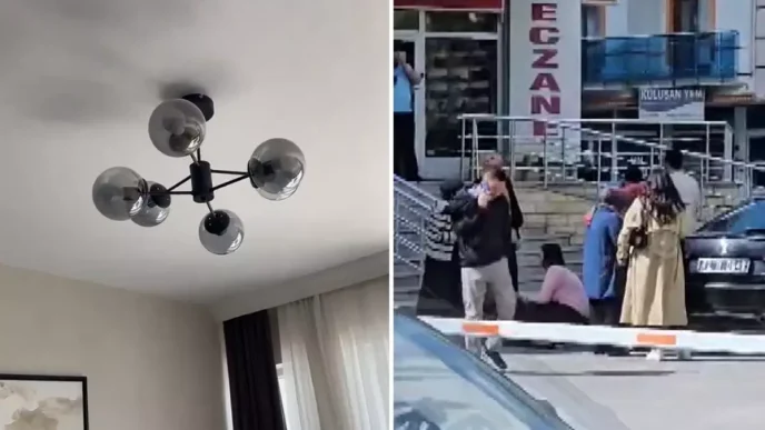 Konyada buyuk panige neden olan deprem ani kamerada