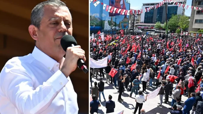 Ozgur Ozel039in Van mitingine damga vuran an Sirri Sureyya Onder039in