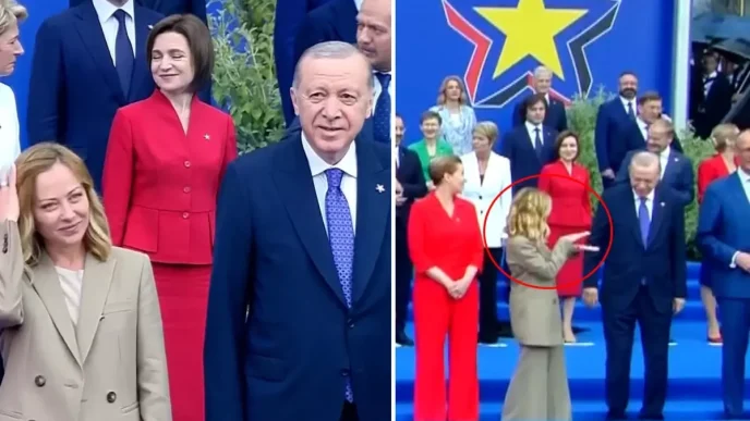 Zirvede yan yana gelen Erdogan ile Meloni arasinda dikkat ceken