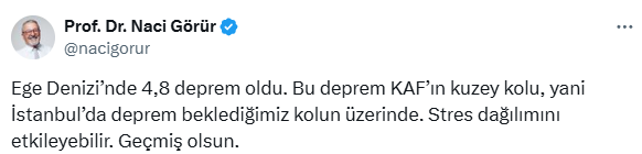 Naci Görür: Ege'deki deprem KAF'ın kuzey kolunda, İstanbul'u tetikleyebilir